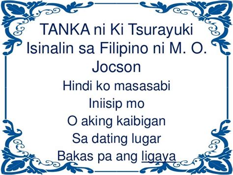 [Expert Answer] 10 halimbawa ng tanka .
